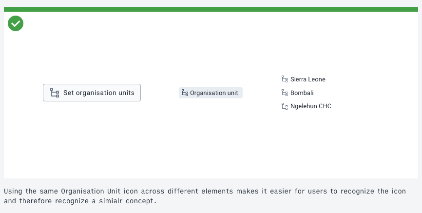 Consistent icon usage helps understanding