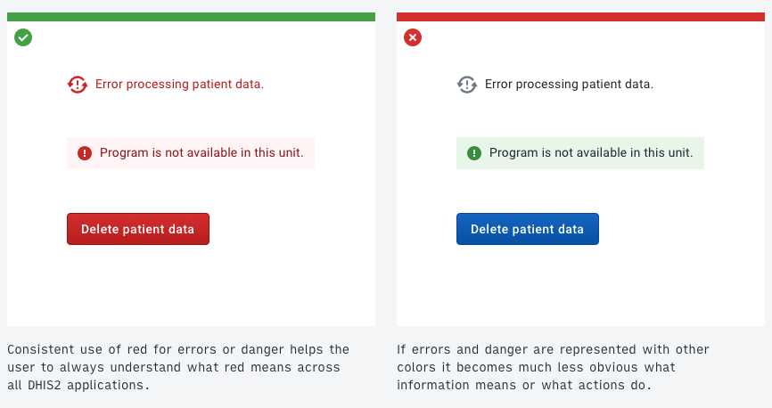 Error and danger colors