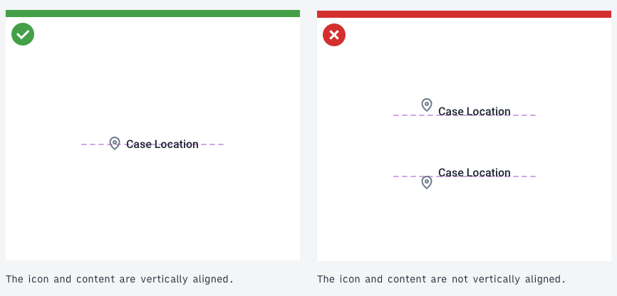 Vertically centering icons with their content